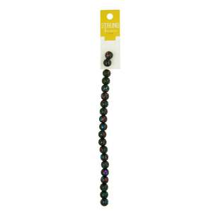 Ribtex Strung Round Paint Splat Glass Beads 20 Pack Black 10 mm