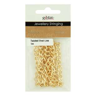 Ribtex Twisted Oval Chain Light Gold 9 x 6 mm