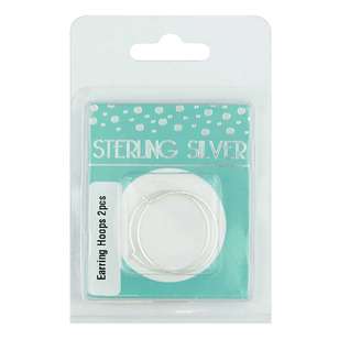 Ribtex Sterling Silver Earring Hoop 2 Pack Silver 25 mm