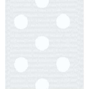 Offray Confetti Dot Grosgrain Ribbon Silver 15 mm x 2.7 m