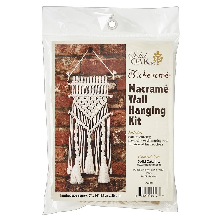 Solid Oak Tassels And Twists Macrame Hanging Kit