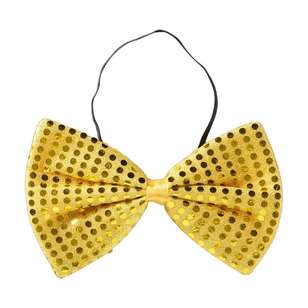Party Creator Sequin Bow Tie Gold