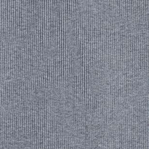 Plain Ribbing Fabric Grey 60 cm