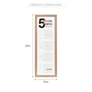 Unigift Extended 5 Openings Frame Natural 3 x 15 x 10 cm