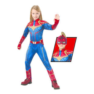 Marvel Captain Marvel Deluxe Hero Kids Suit Red & Blue