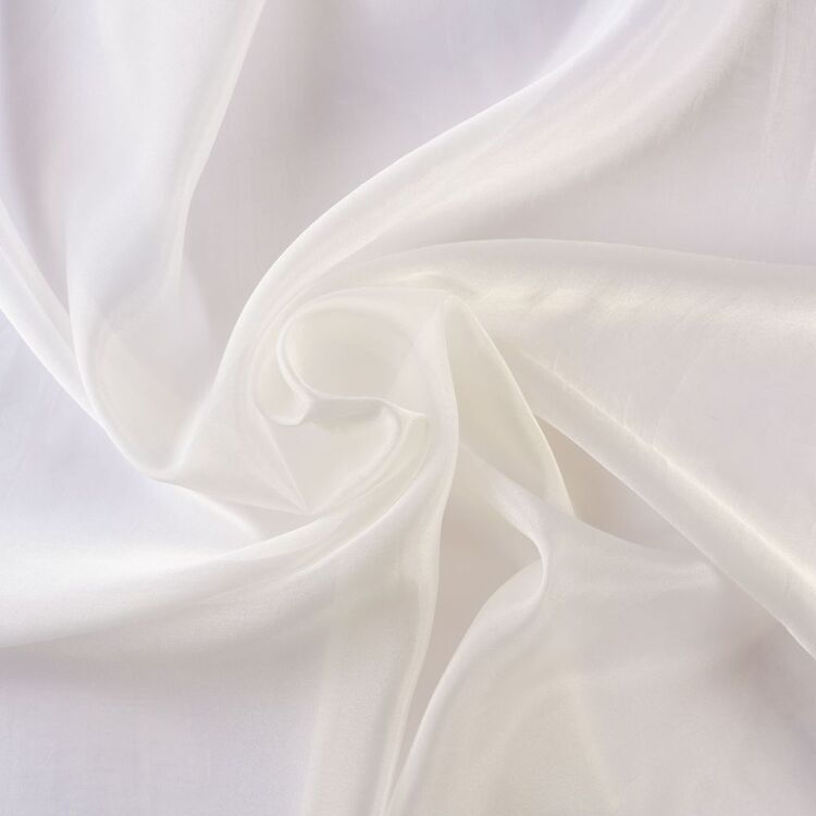 Plain 137 cm Polyester Organza Fabric Ivory
