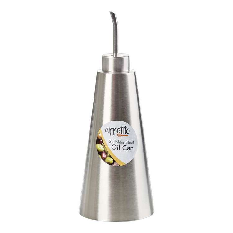 Appetito Stainless Steel Conical Oil Can Silver 500 mL