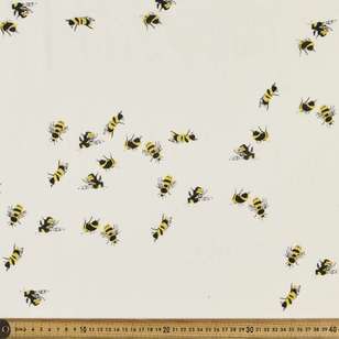 Honey Bee Printed 138 cm Muslin Fabric Ivory 138 cm