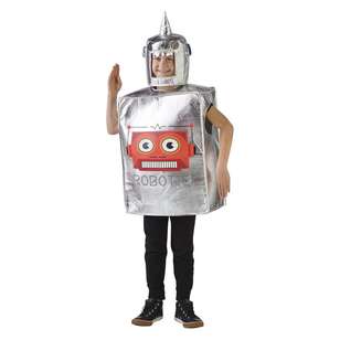 Spartys Robot Kids Costume Silver 4 - 6 Years