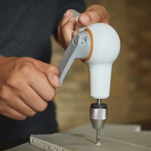Fiskars DIY Tools Precision Hand Drill With 4 Bits Orange & White