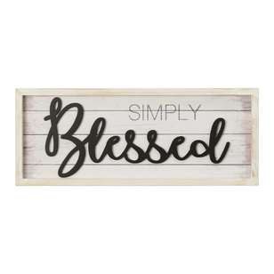 Living Space Blessed Wall Plaque Natural 24 x 60 cm
