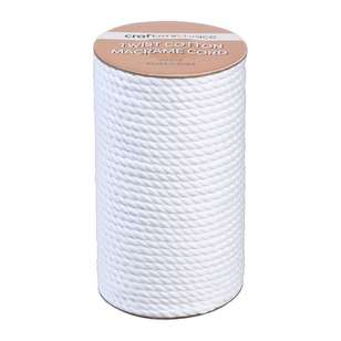 Crafters Choice Macrame Twist Cotton Cord White 6 mm x 50 m
