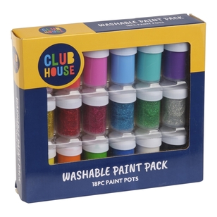 Club House Washable Paint Pack 18 Pack Multicoloured 22 mL