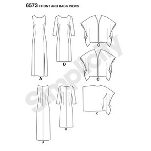 New Look Pattern 6573 Misses' Dress and Wrap All Sizes