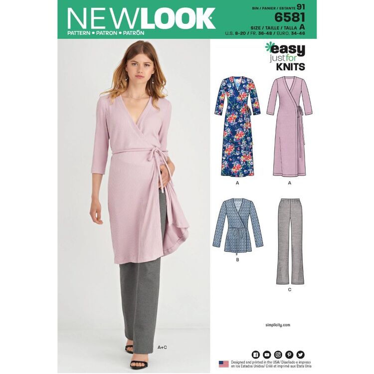 New Look Pattern 6581 Misses' Easy Knit Sportswear
