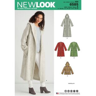 New Look Pattern 6585 Misses' Coat with Hood All Sizes