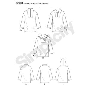 New Look Pattern 6588 Unisex Tops All Sizes
