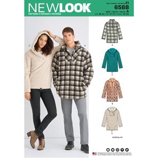 New Look Pattern 6588 Unisex Tops All Sizes