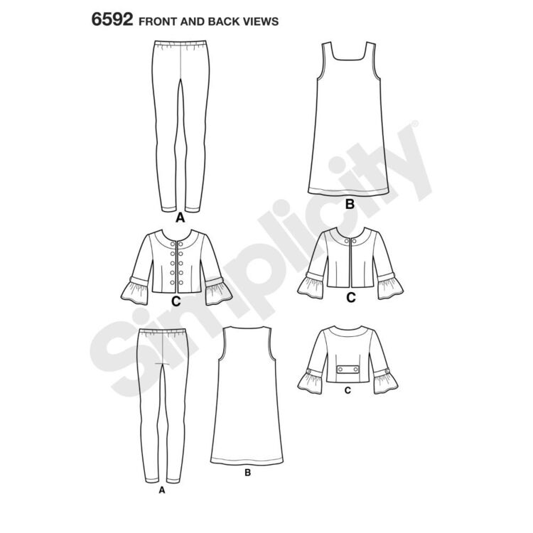 New Look Pattern 6592 Girls' Sportswear All Sizes