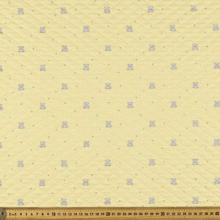 Teddy Printed Quilted Fleece Fabric Yellow 148 cm