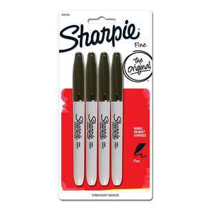 Sharpie Fine Point Permanent Marker 4 Pack Black