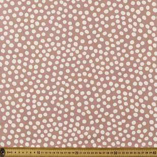 Dots Printed Buzoku Cotton Duck Fabric Dusty Pink 112 cm