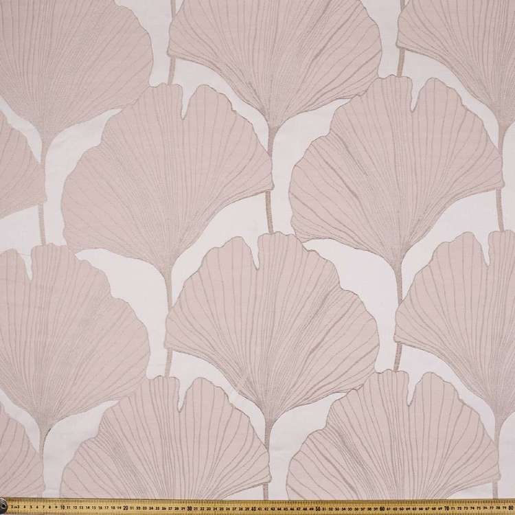 Ginko Jacquard Curtain Fabric Dusty Pink 145 cm