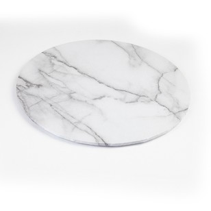 Mondo Cake Board Round White Marble
