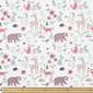 Woodland Animal Print Uncoated Curtain Fabric White 150 cm