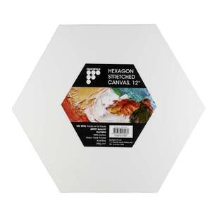 Francheville Hexagon Stretched Canvas White