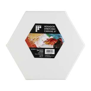 Francheville Hexagon Stretched Canvas White 12 in