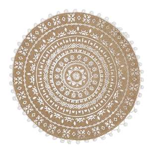 Ombre Home Boho Bloom Mandala Placemat Natural & White 38 cm
