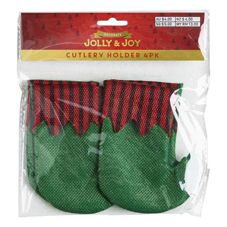 Jolly & Joy Decorate Elf Cutlery Holder 4 Pack