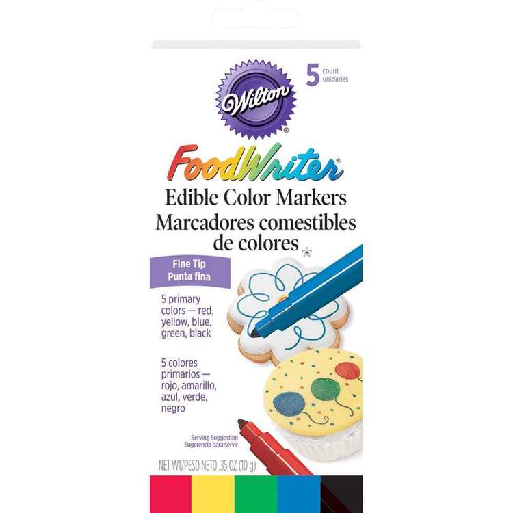 Wilton Fine Tip Edible Colour Markers 5 Pack