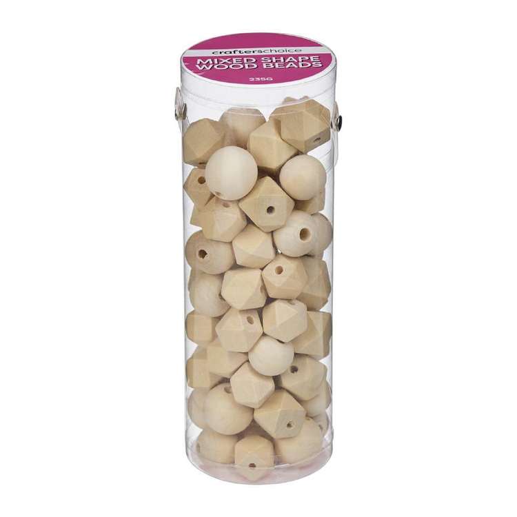 Crafters Choice Mixed Shape Wood Beads In Tube Wood 235 g