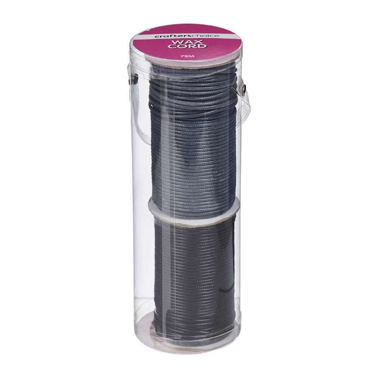Crafters Choice Wax Cord Scroll In Tube Black & Grey 72 m