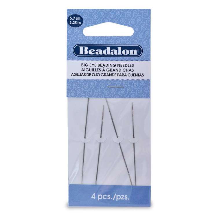 Beadalon Big Eye Bead Needles 4 Pack Silver 12.7 cm