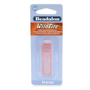 Beadalon Hard Bead Needles 10 Pack Silver Size 13