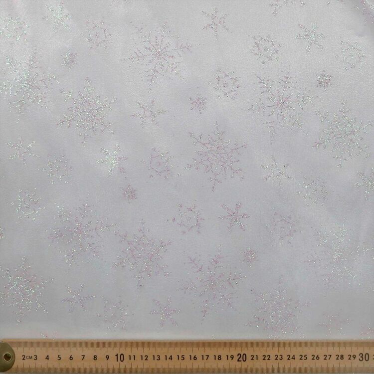 Frozen Snowflake Organza Fabric Light Lilac 148 cm