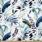 Watermark Palm Printed 127 cm Cotton Elastane Sateen Fabric White 127 cm