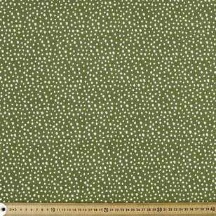 Sketch Spot Printed Cotton Linen Jersey Fabric Olive 148 cm