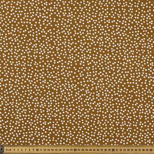 Busy Spot Printed Cotton Linen Fabric Mustard 132 cm
