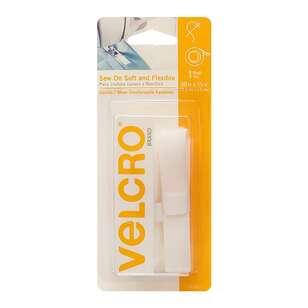VELCRO Brand Sew On Soft & Flexible Hook & Loop Tape White