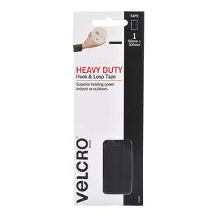 VELCRO Brand Heavy Duty Hook & Loop Tape Black 50 x 100 mm
