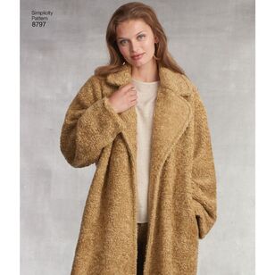 Simplicity Pattern 8797 Misses' Loose-Fitting Lined Coat 6 - 18
