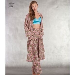 Simplicity Pattern 8800 Misses' Robe, Pants, Top and Bralette 6 - 18
