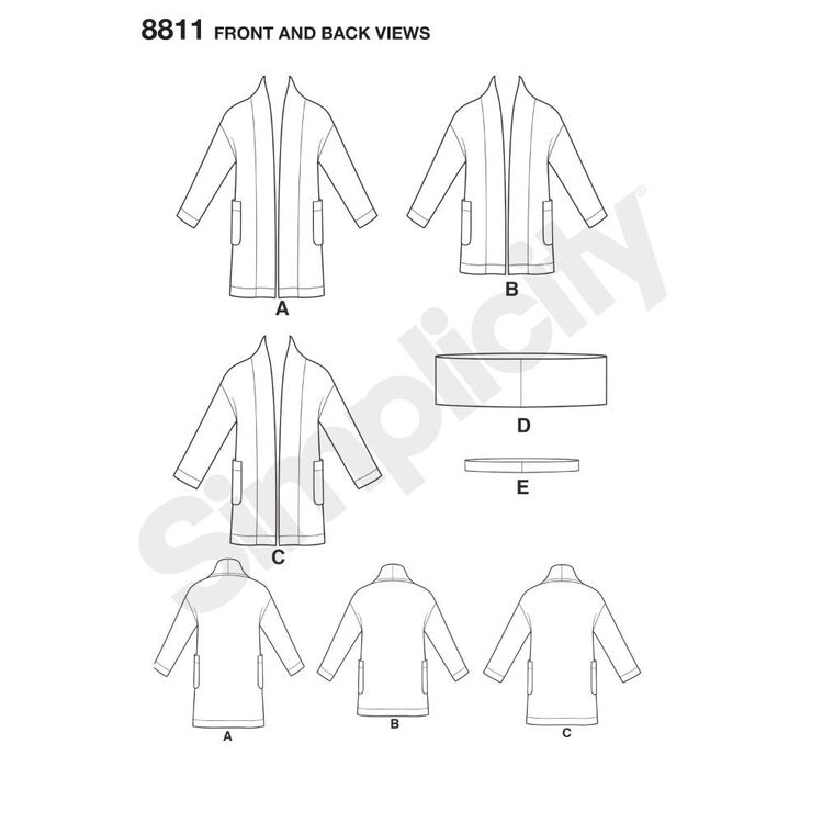 Simplicity Pattern 8811 Misses' Knit Sweater, Scarf & Headband 6 - 18