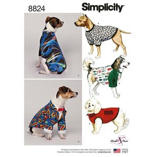 Simplicity Pattern 8824 Dog Coats in Three Sizes 6 - 18