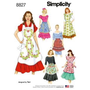 Simplicity Pattern 8827 Misses' Aprons 6 - 18