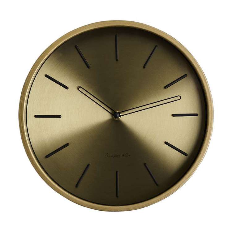 Cooper & Co Metallic Clock Gold 29.5 cm